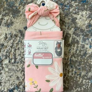 Headband and swaddle set newborn girl